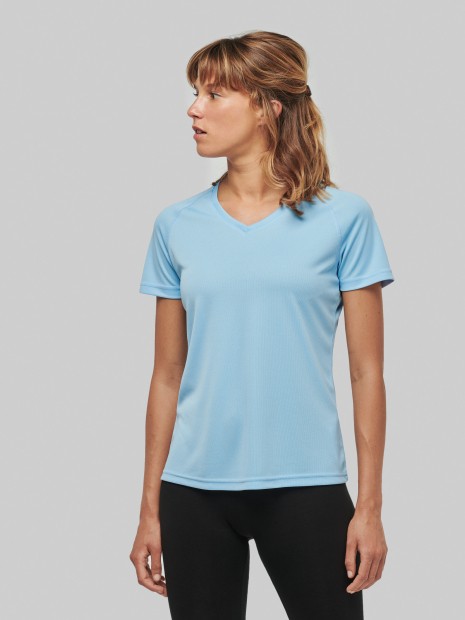 T-Shirts à personnaliser PROACT T-shirt de sport manches courtes col v femme 
