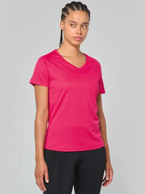 T-Shirts à personnaliser PROACT T-shirt de sport manches courtes col v femme 
