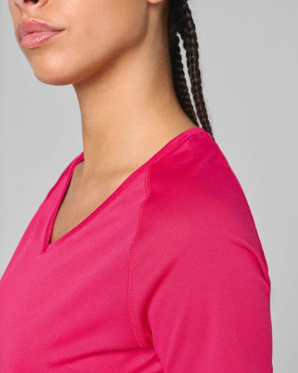 PROACT Damen Kurzarm-Sportshirt mit V-Ausschnitt T-Shirts personalisierbar