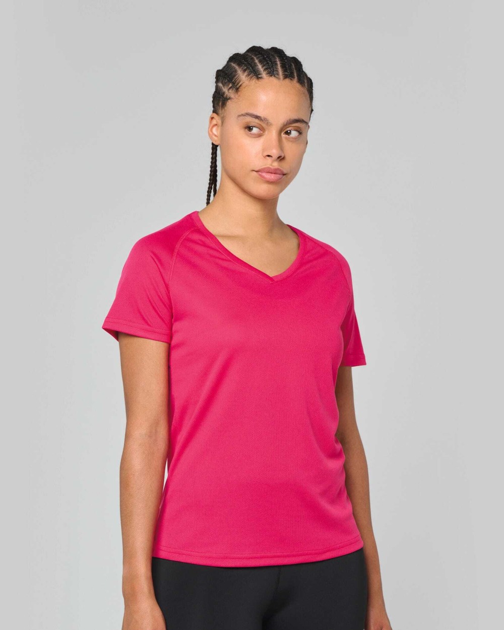 T-shirts PROACT Dames sport-t-shirt V-hals voor bedrukking &amp; borduring