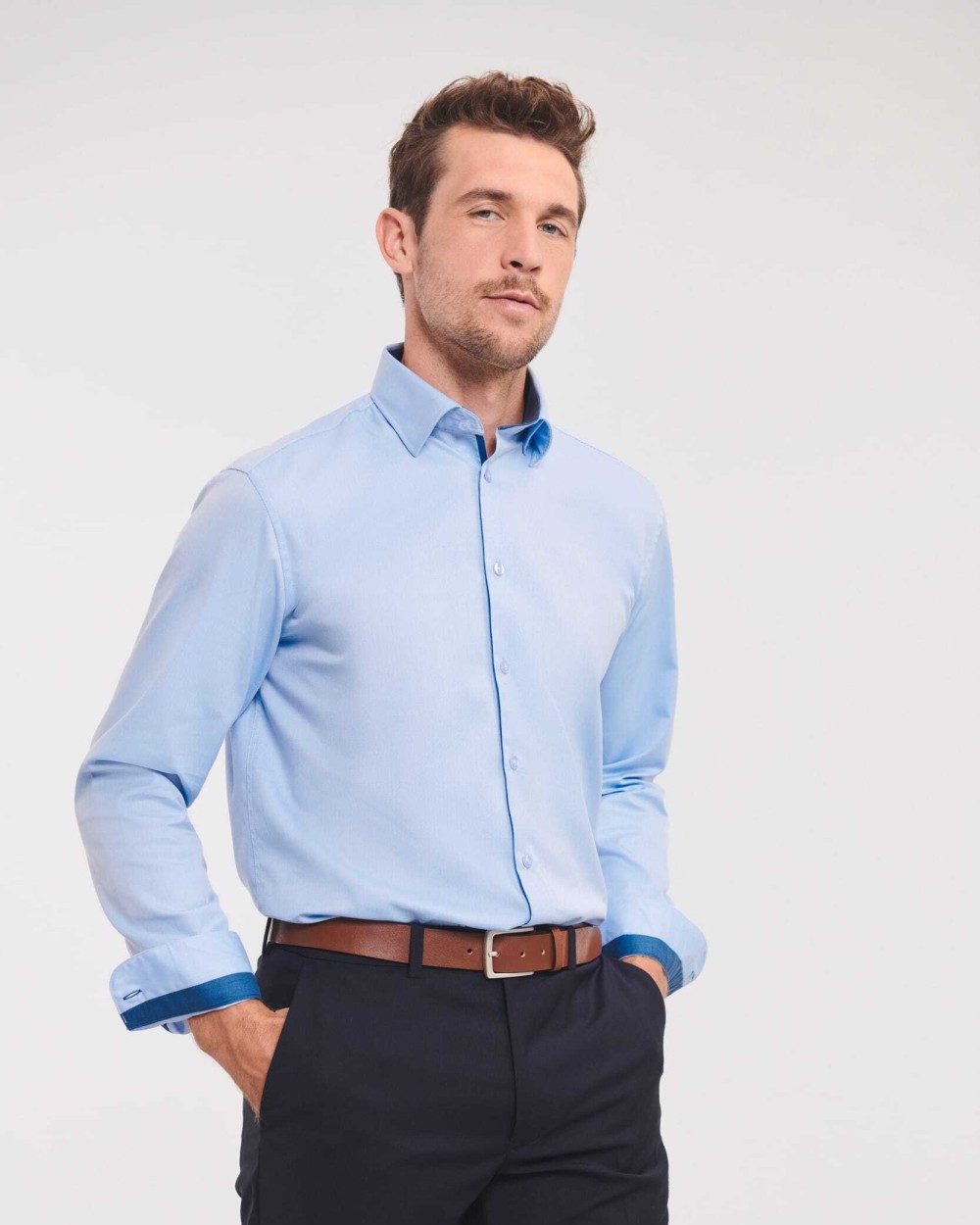 RUSSELL LONG SLEEVE HERRINGBONE SHIRT Hemden personalisierbar