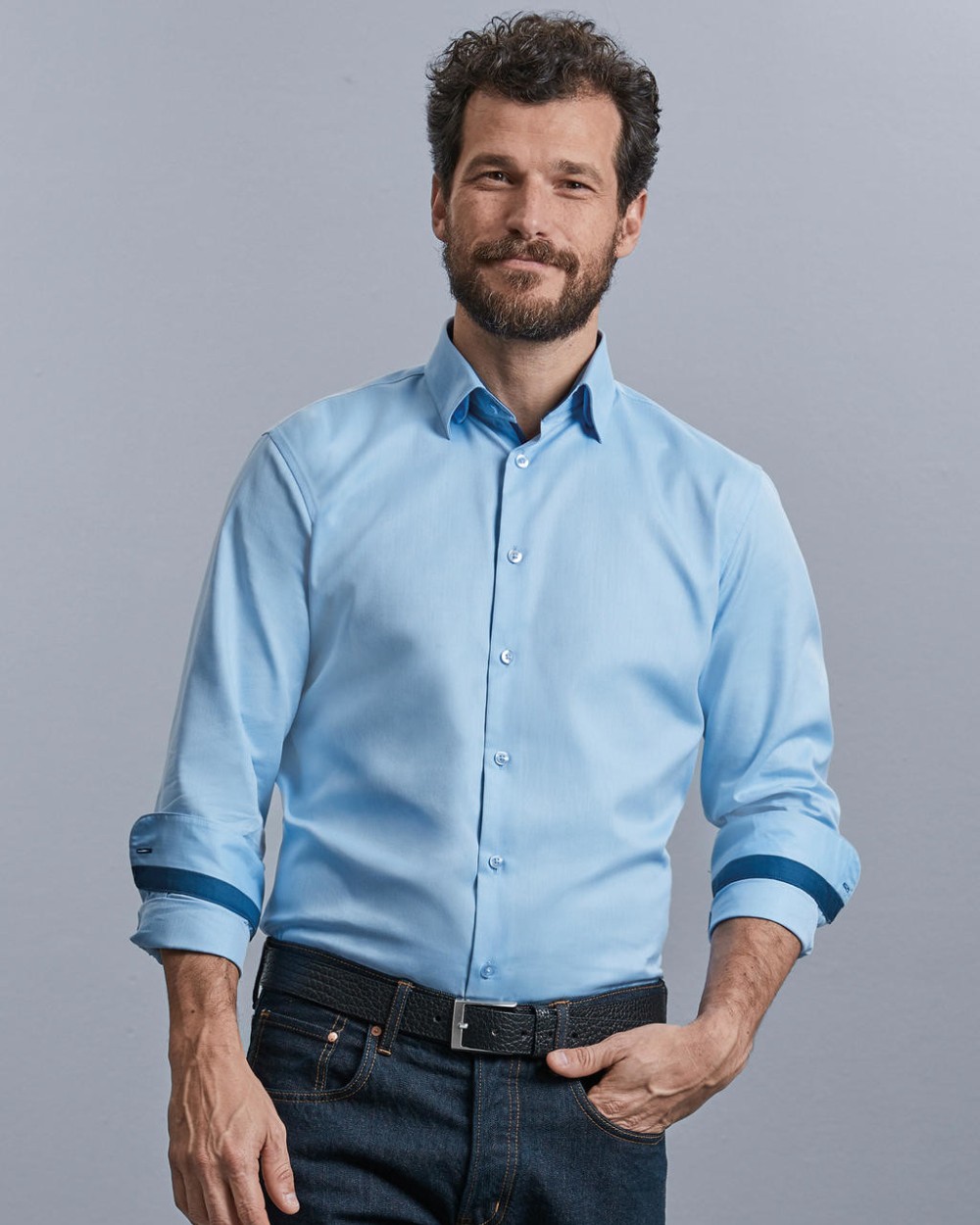 RUSSELL LONG SLEEVE HERRINGBONE SHIRT Hemden personalisierbar