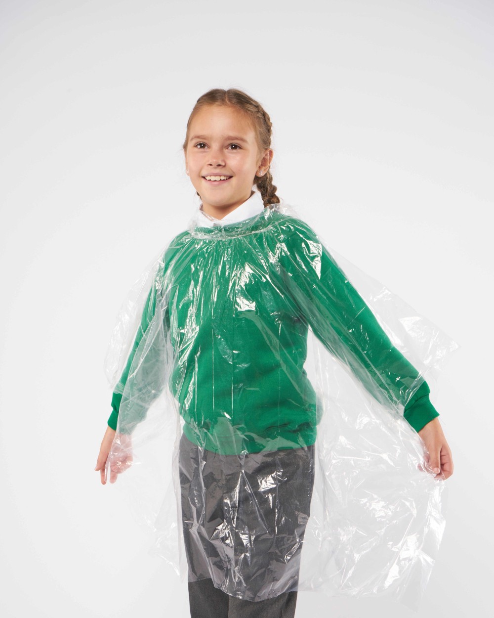 HOME & LIVING Kids emergency hooded plastic poncho Zubehör personalisierbar
