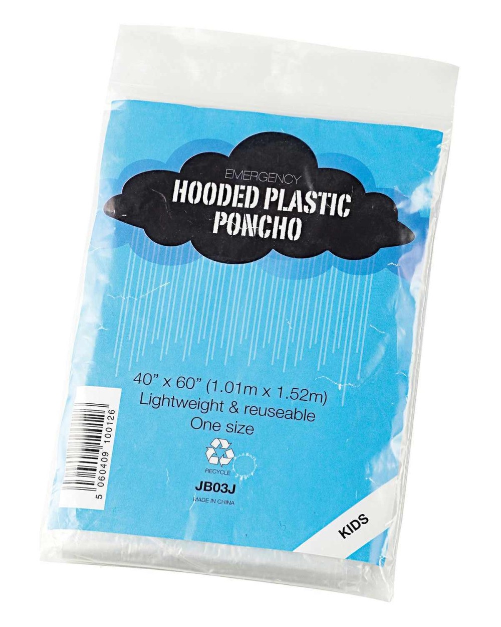 HOME & LIVING Kids emergency hooded plastic poncho Zubehör personalisierbar