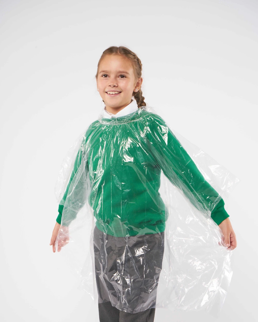 Benodigdheden HOME & LIVING Kids emergency hooded plastic poncho voor bedrukking &amp; borduring