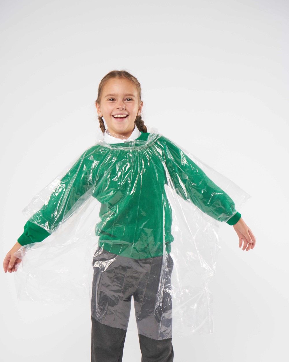 HOME & LIVING Kids emergency hooded plastic poncho Zubehör personalisierbar