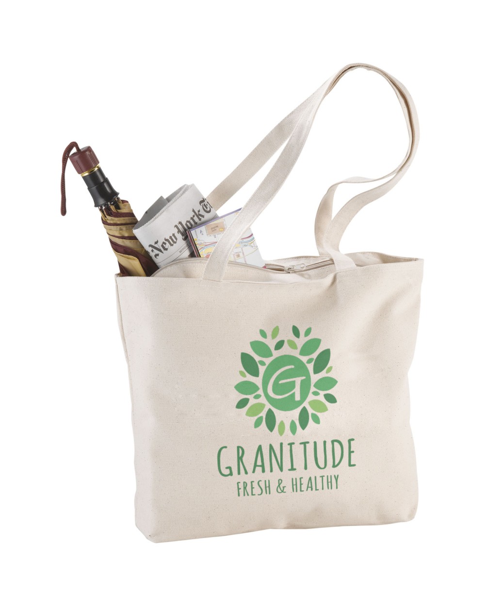 Sacs & Bagagerie personnalisable 4DO Sac shopping zippé coton 320 g/m² Ningbo 15L