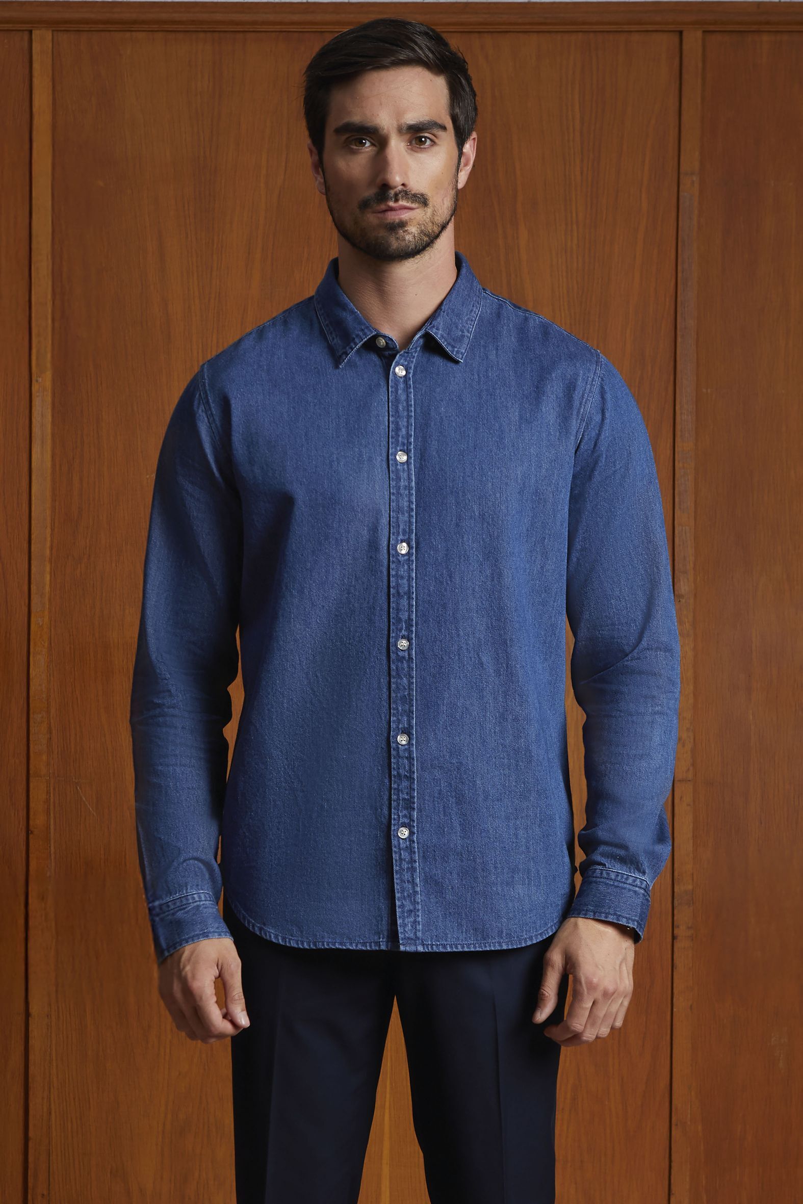 NEOBLU Men´s High-End Denim Shirt Bennett Hemden personalisierbar