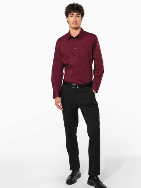 Chemises à personnaliser KARIBAN Chemise coton / élasthanne manches longues homme 