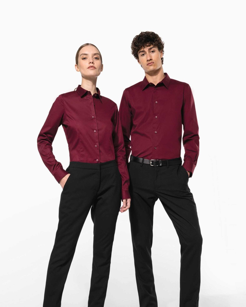 Chemises personnalisable KARIBAN Chemise coton / élasthanne manches longues homme