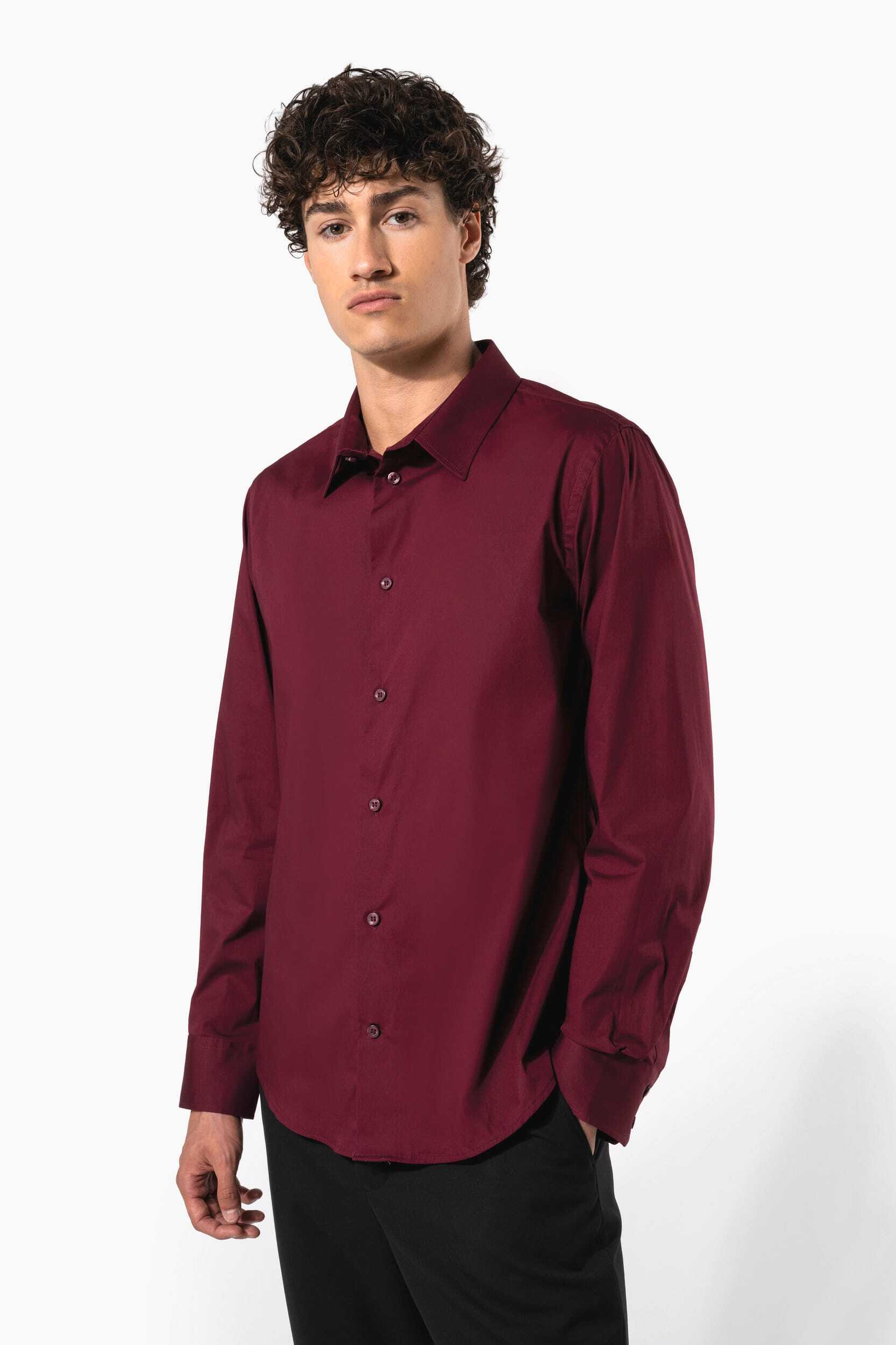 Chemises personnalisable KARIBAN Chemise coton / élasthanne manches longues homme