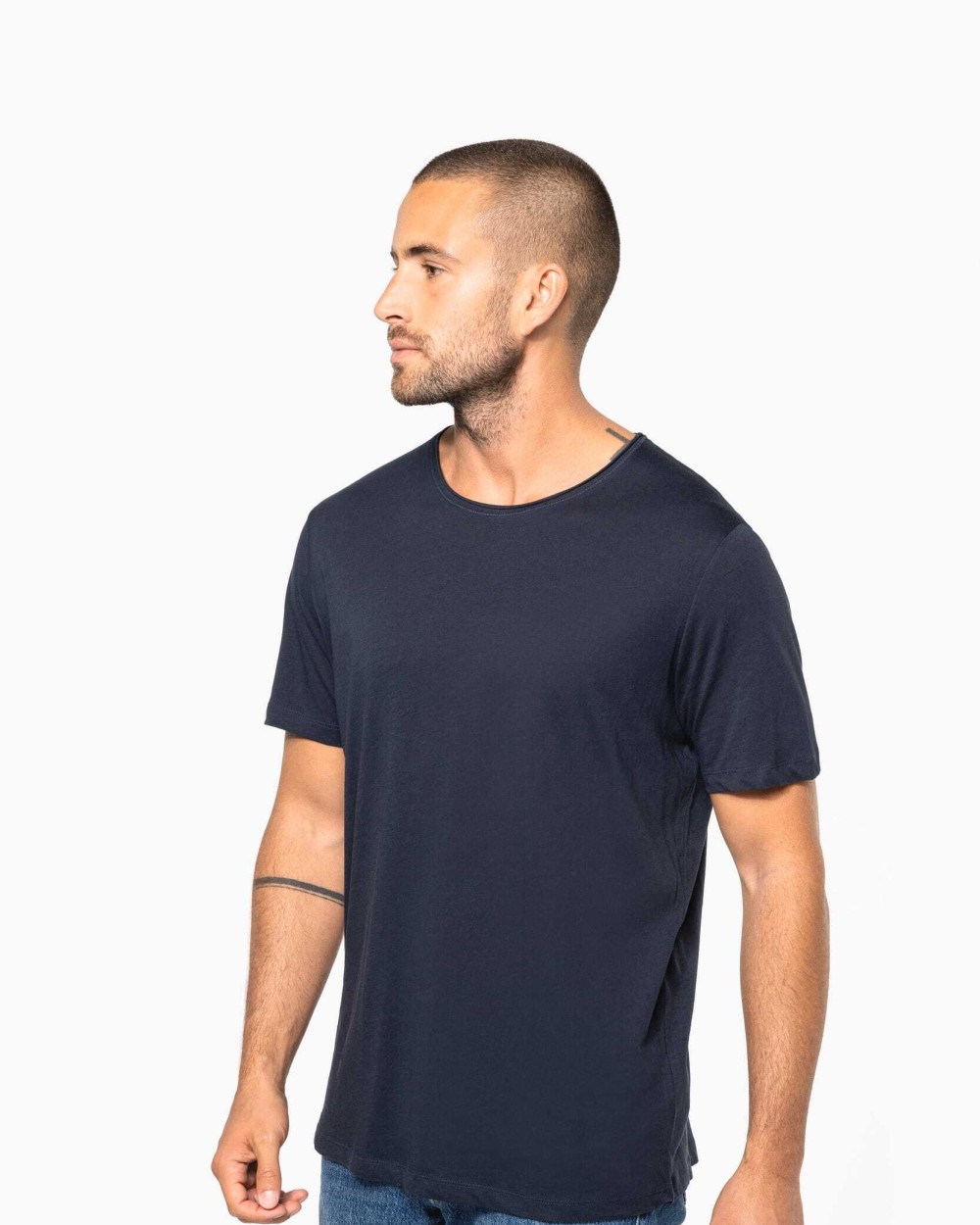 T-Shirts personnalisable KARIBAN T-shirt Bio col à bords francs manches courtes homme