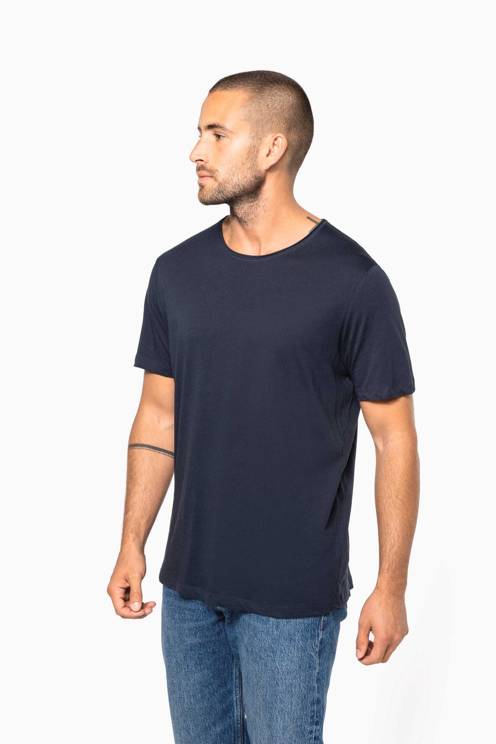 T-Shirts personnalisable KARIBAN T-shirt Bio col à bords francs manches courtes homme