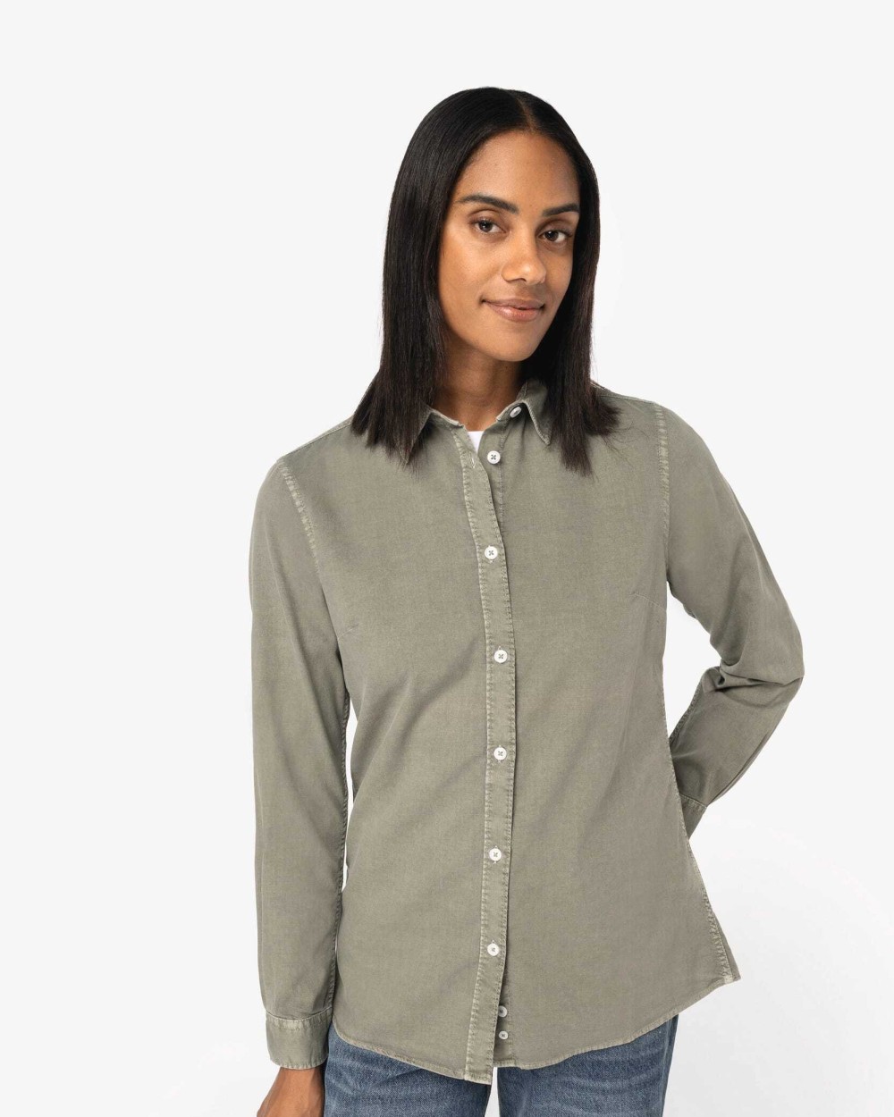 Chemises personnalisable NATIVE SPIRIT Chemise écoresponsable délavée femme