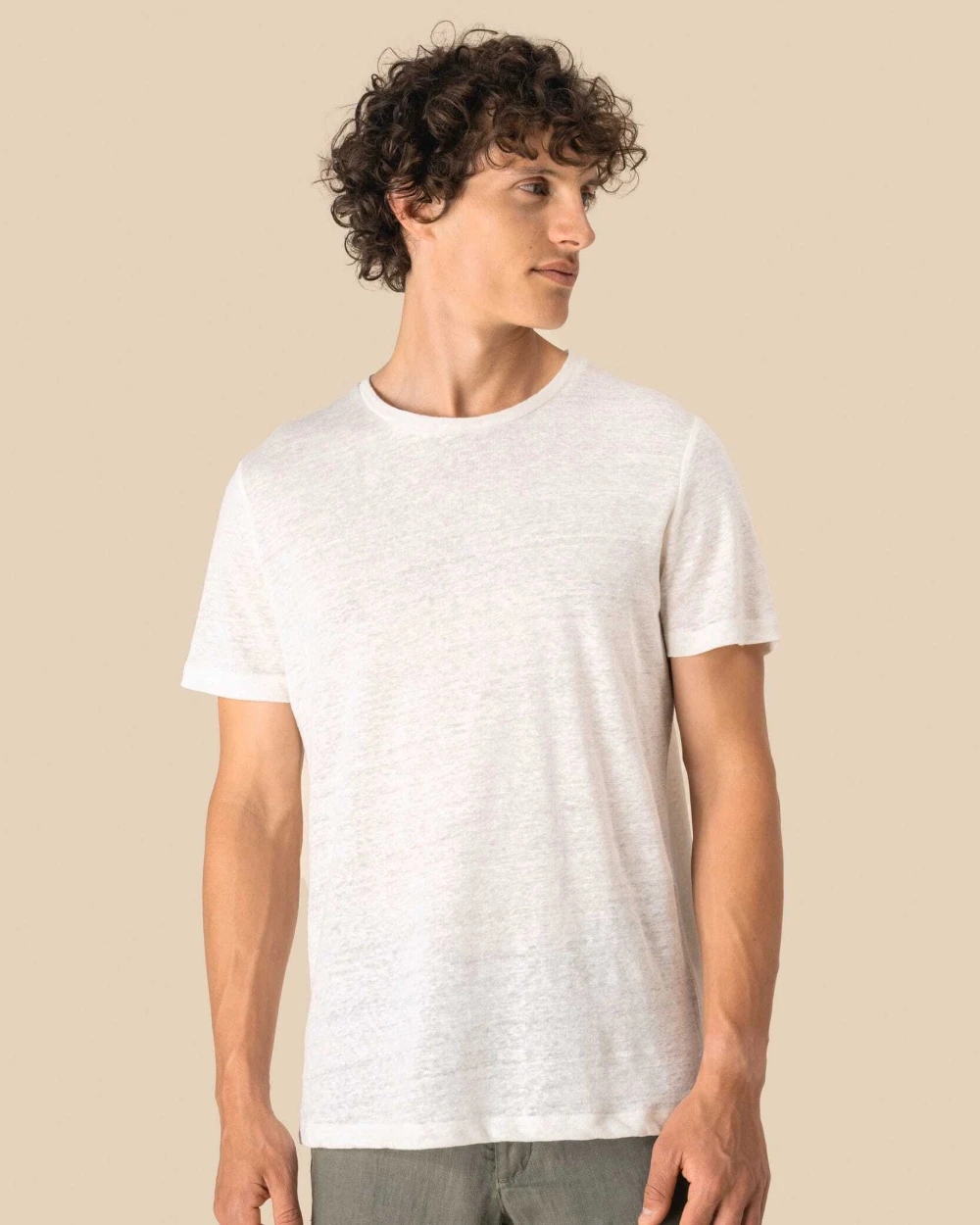 T-shirts SPASSO Linnen heren-t-shirt ronde hals kraag voor bedrukking &amp; borduring