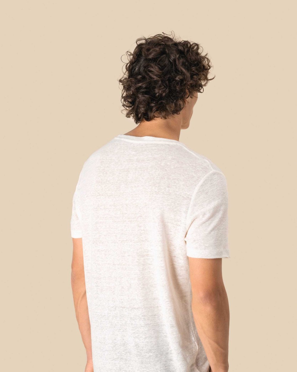 T-shirts SPASSO Linnen heren-t-shirt ronde hals kraag voor bedrukking &amp; borduring