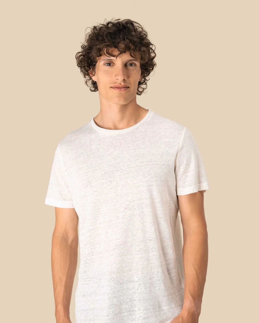 T-shirts SPASSO Linnen heren-t-shirt ronde hals kraag voor bedrukking &amp; borduring