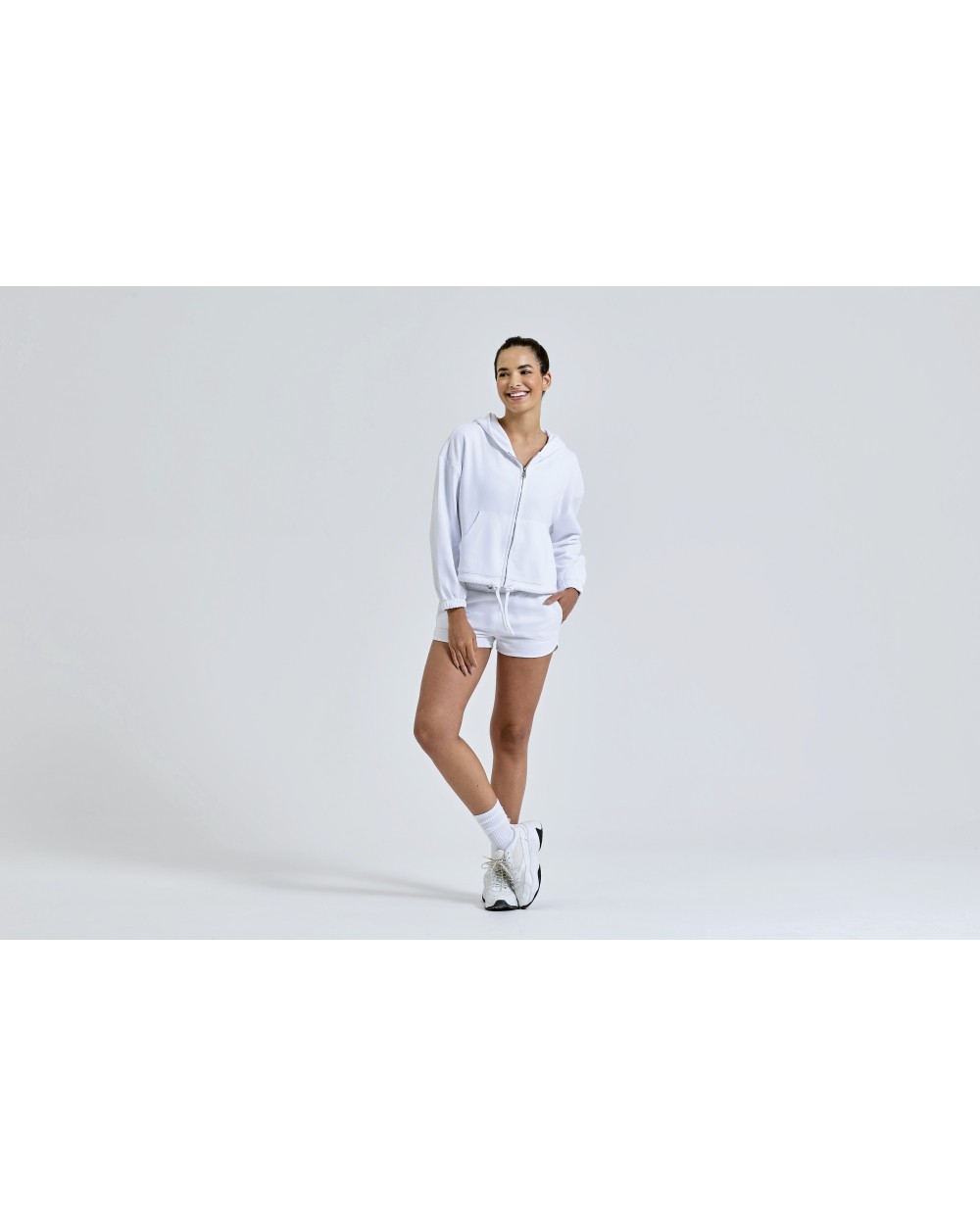 Sweat-shirts personnalisable TRIDRI Women´s Recycled Drawstring Full-Zip Hoodie