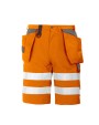 Bermuda's & Shorts PROJOB 6503 SIGNALISATIESHORT MET SPIJKERZAKKEN EN ISO 20471 KLASSE 2 voor bedrukking &amp; borduring