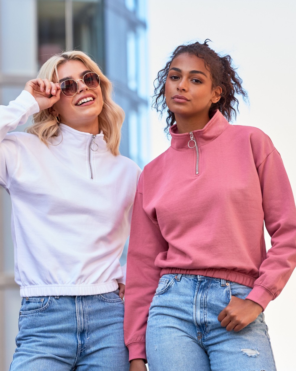 Sweat-shirts personnalisable AWDIS WOMEN'S CROPPED 1/4 ZIP SWEAT