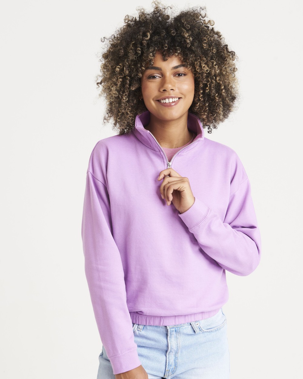 Sweat-shirts personnalisable AWDIS WOMEN'S CROPPED 1/4 ZIP SWEAT