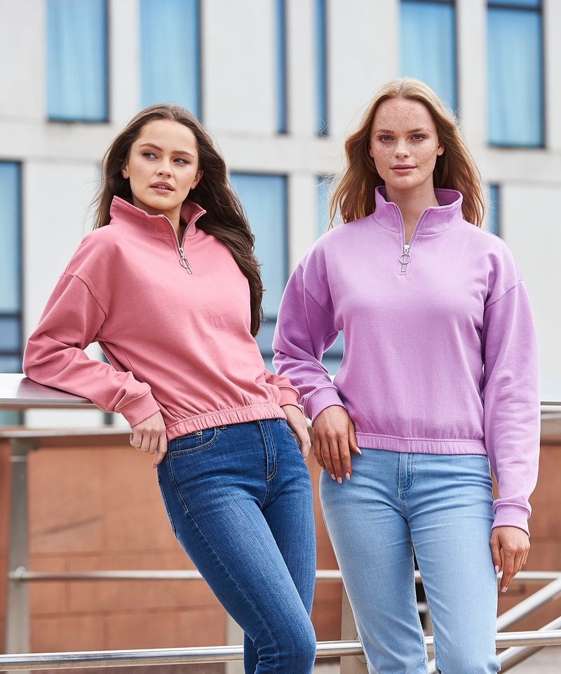 Sweat-shirts personnalisable AWDIS WOMEN'S CROPPED 1/4 ZIP SWEAT