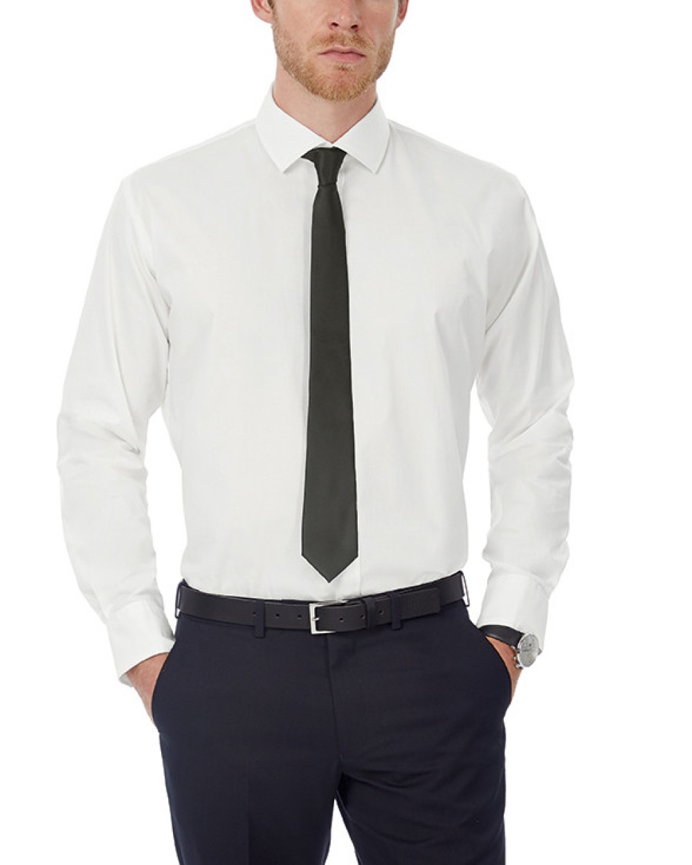 Hemden B&C Black Tie LSL/men Shirt voor bedrukking &amp; borduring
