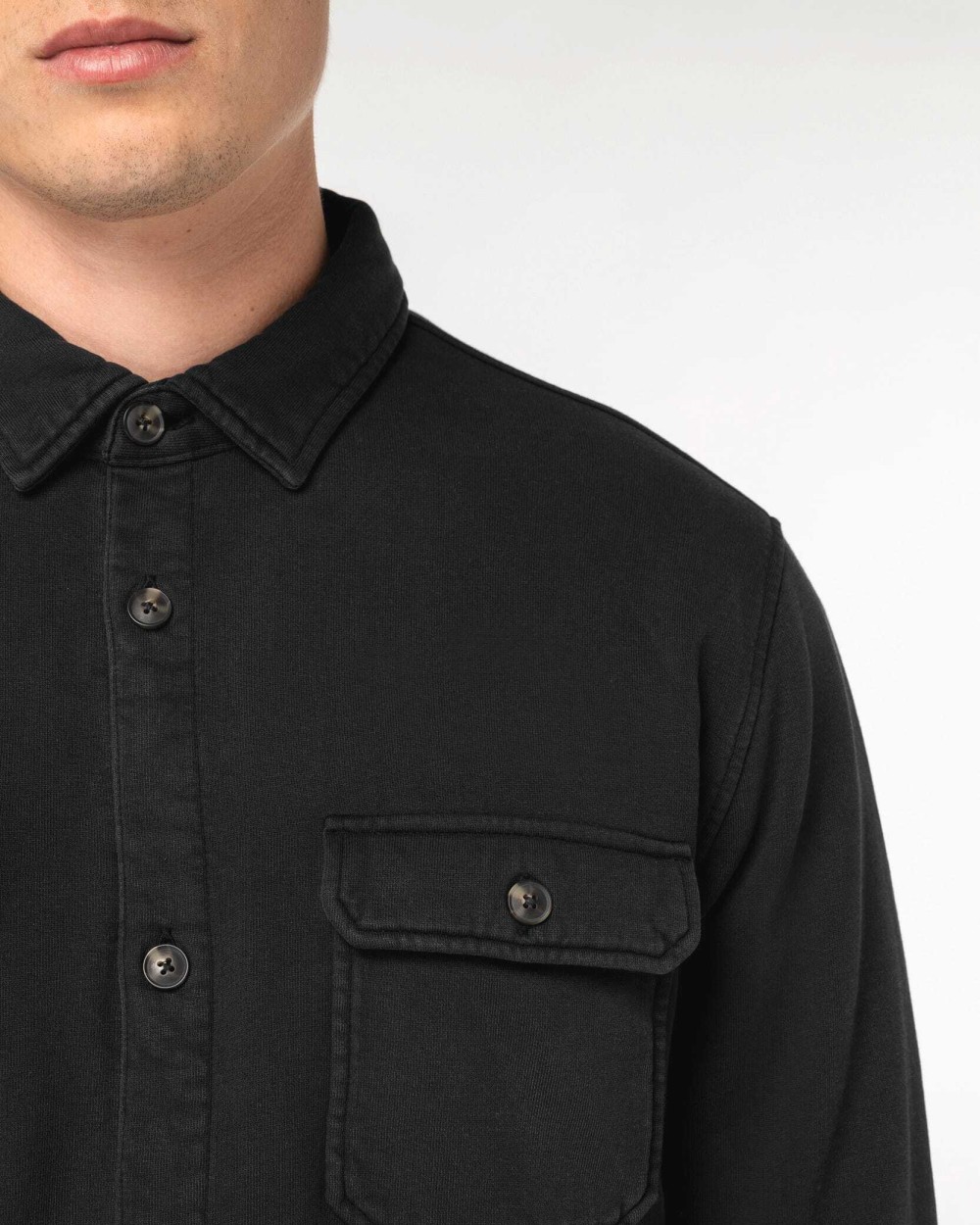 Chemises personnalisable NATIVE SPIRIT Surchemise écoresponsable délavée en molleton gratté homme