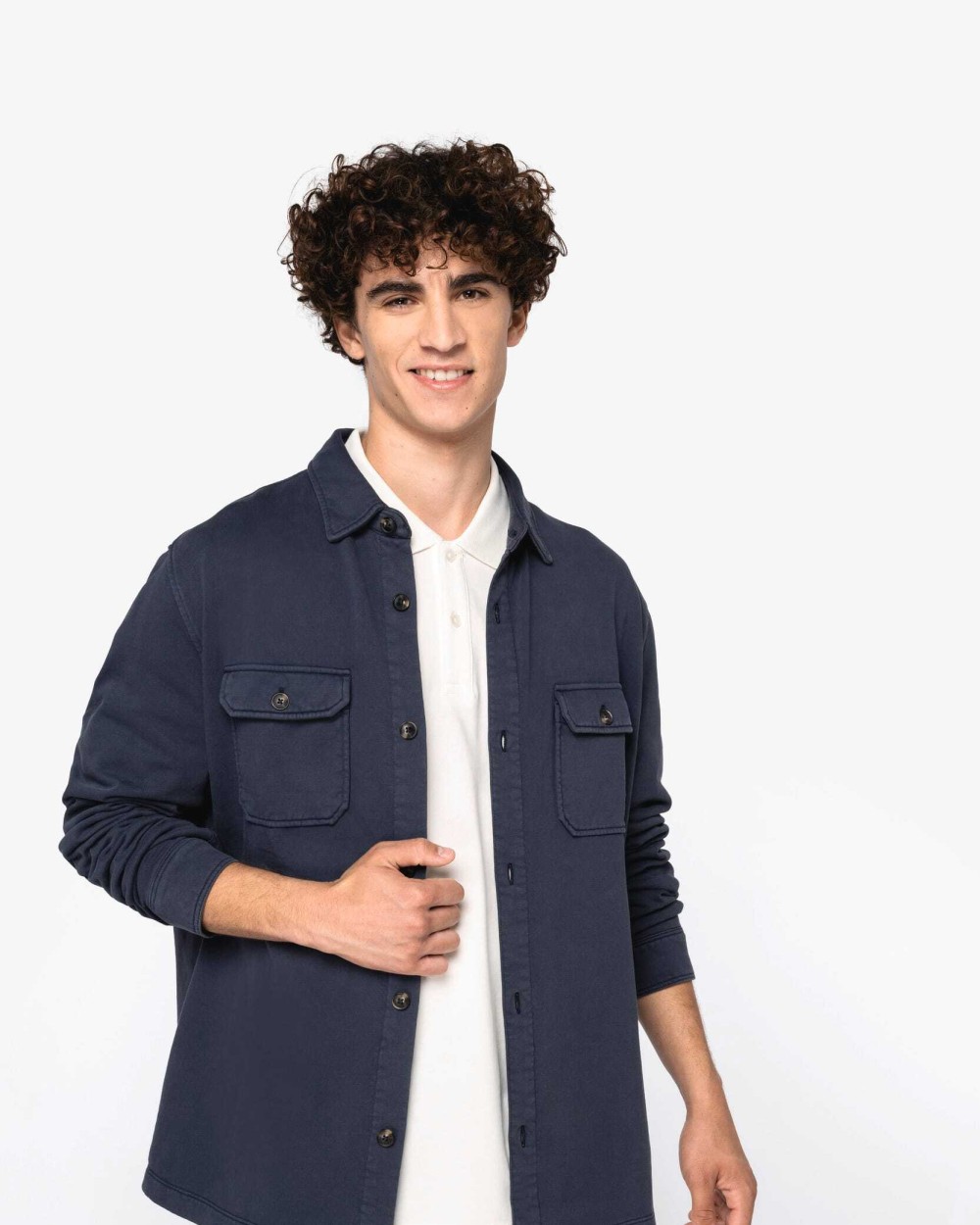 Chemises personnalisable NATIVE SPIRIT Surchemise écoresponsable délavée en molleton gratté homme