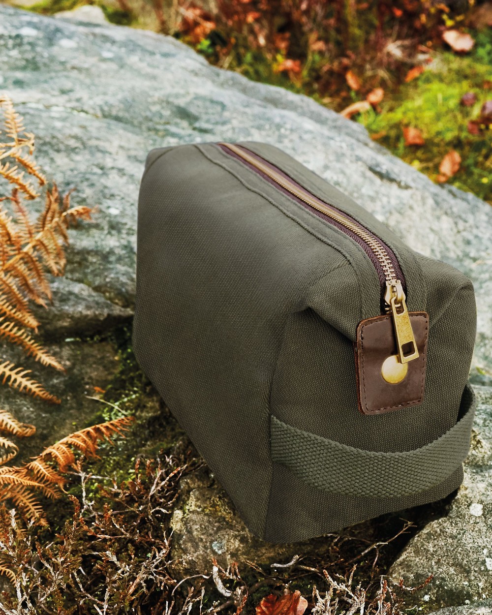 Tassen & Zakken QUADRA HERITAGE WAXED CANVAS WASH BAG voor bedrukking &amp; borduring
