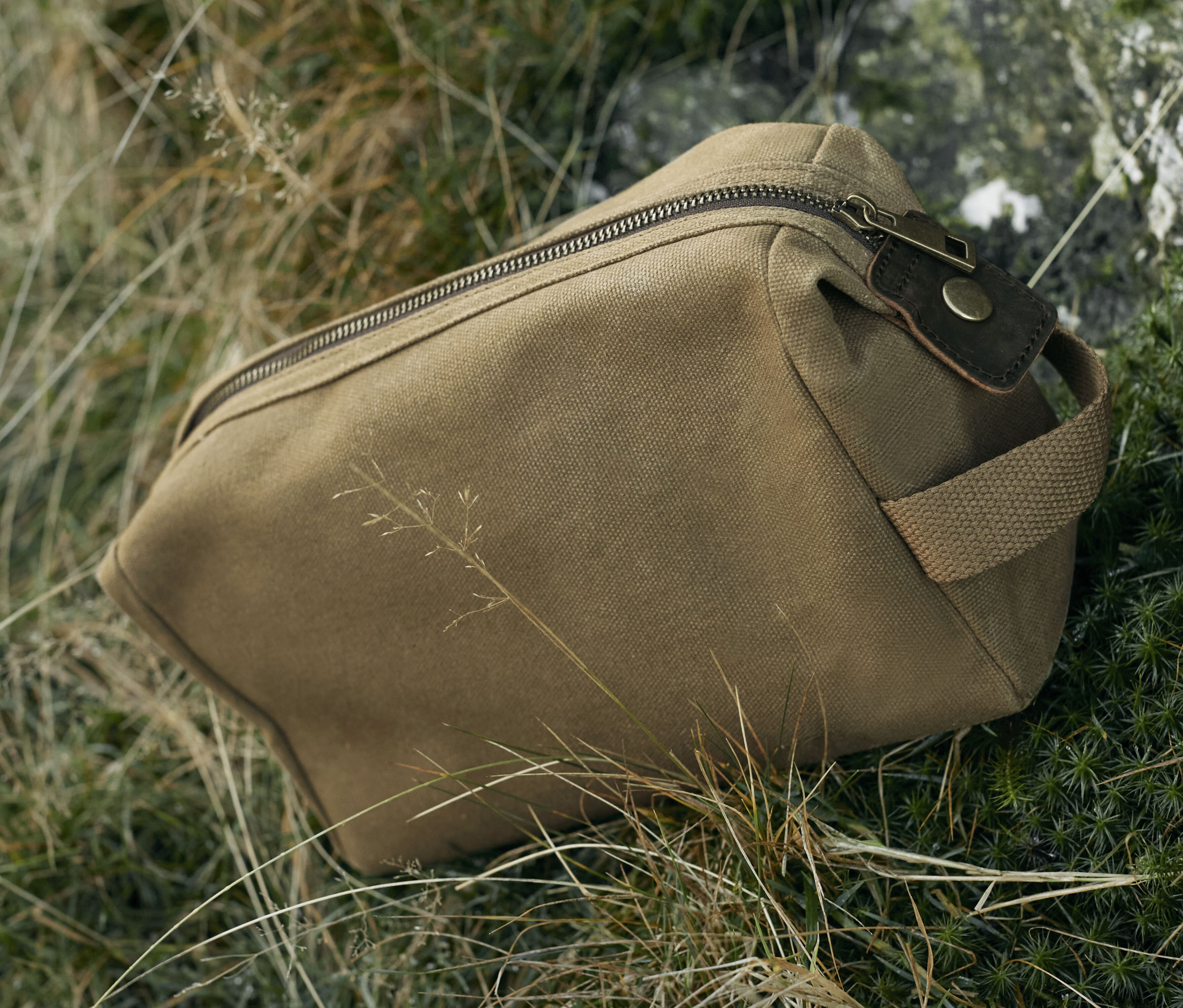 QUADRA HERITAGE WAXED CANVAS WASH BAG Taschen personalisierbar
