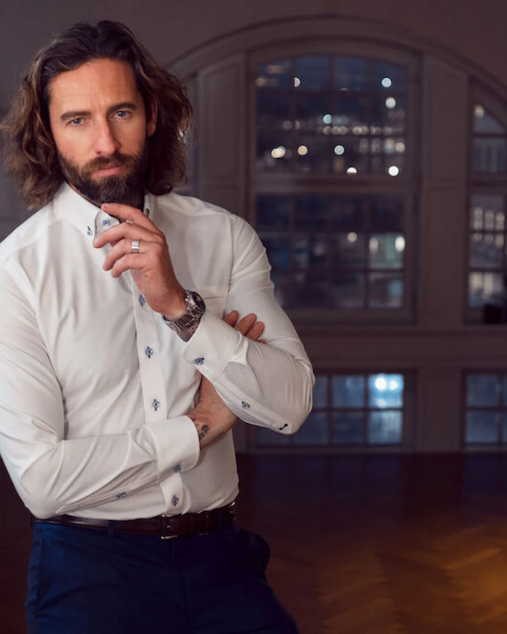 Chemises personnalisable J. HARVEST & FROST RB121 Oxford Chemise Slim Fit Hommes