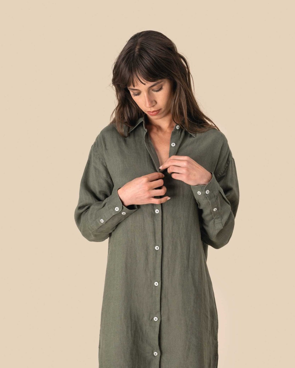 Robes personnalisable SPASSO Robe chemise en lin femme