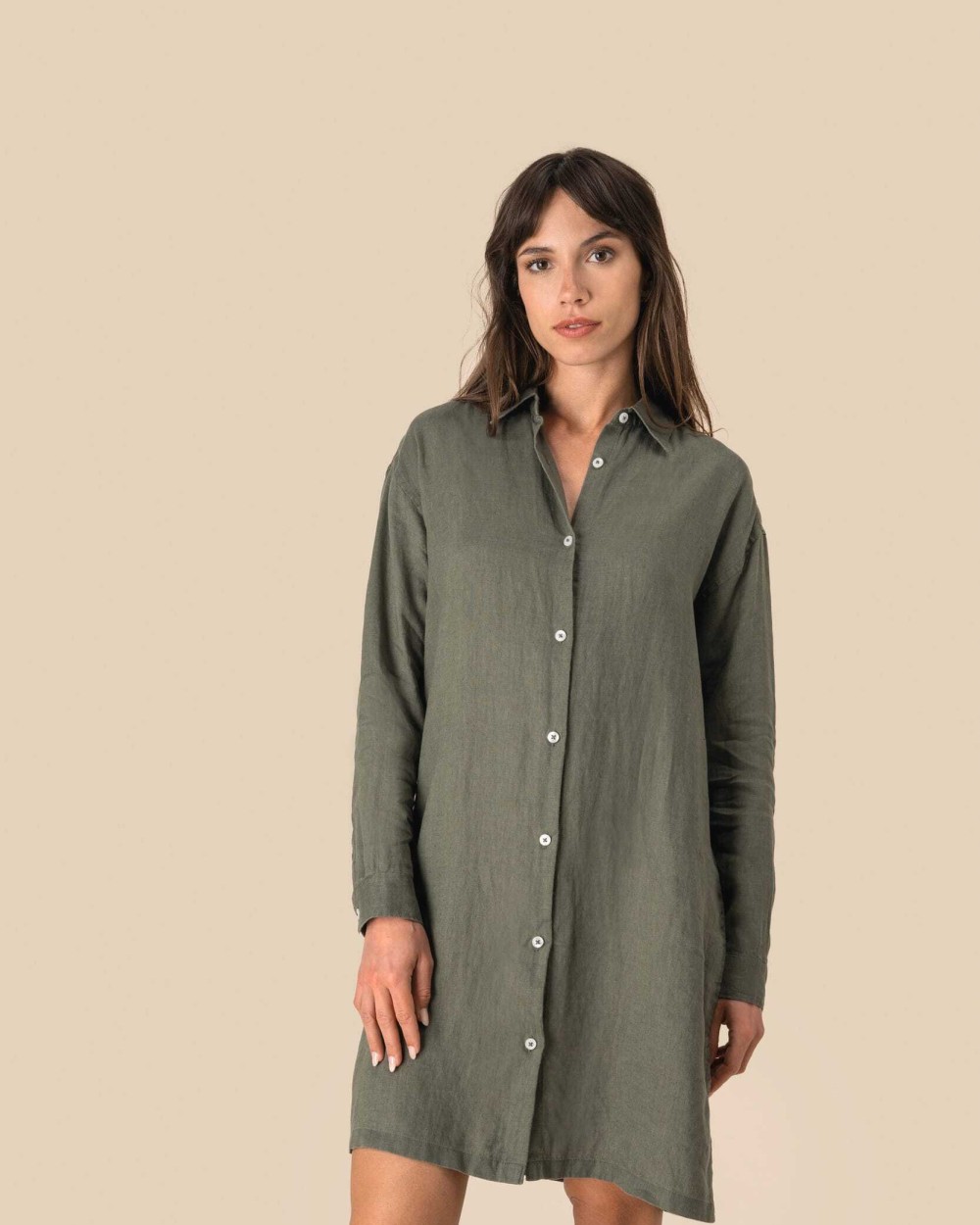 SPASSO Hemdblusenkleid aus Leinen für Damen Kleider personalisierbar