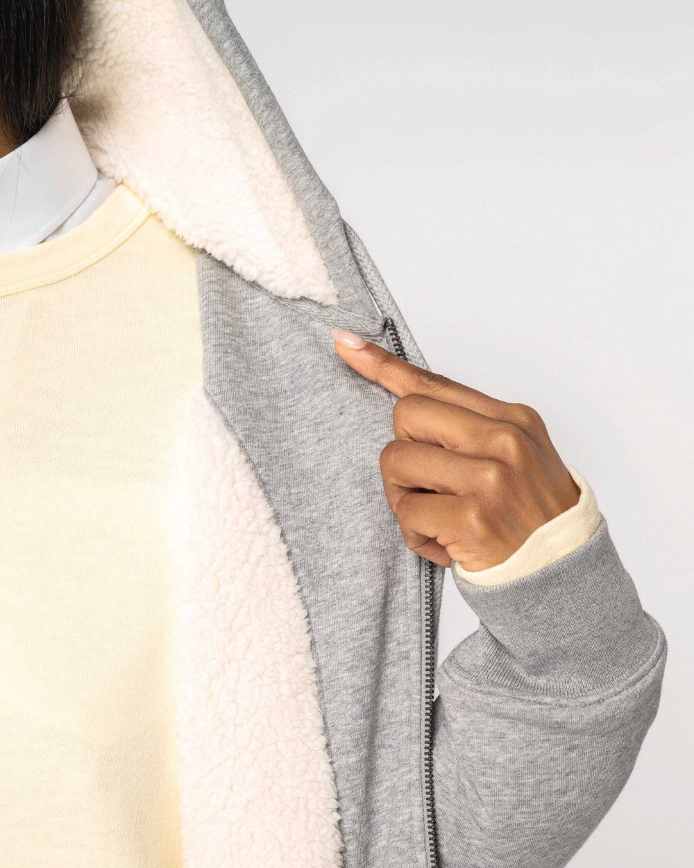 Sweaters & hoodies NATIVE SPIRIT Ecologische uniseks sweater met rits en sherpavoering voor bedrukking &amp; borduring