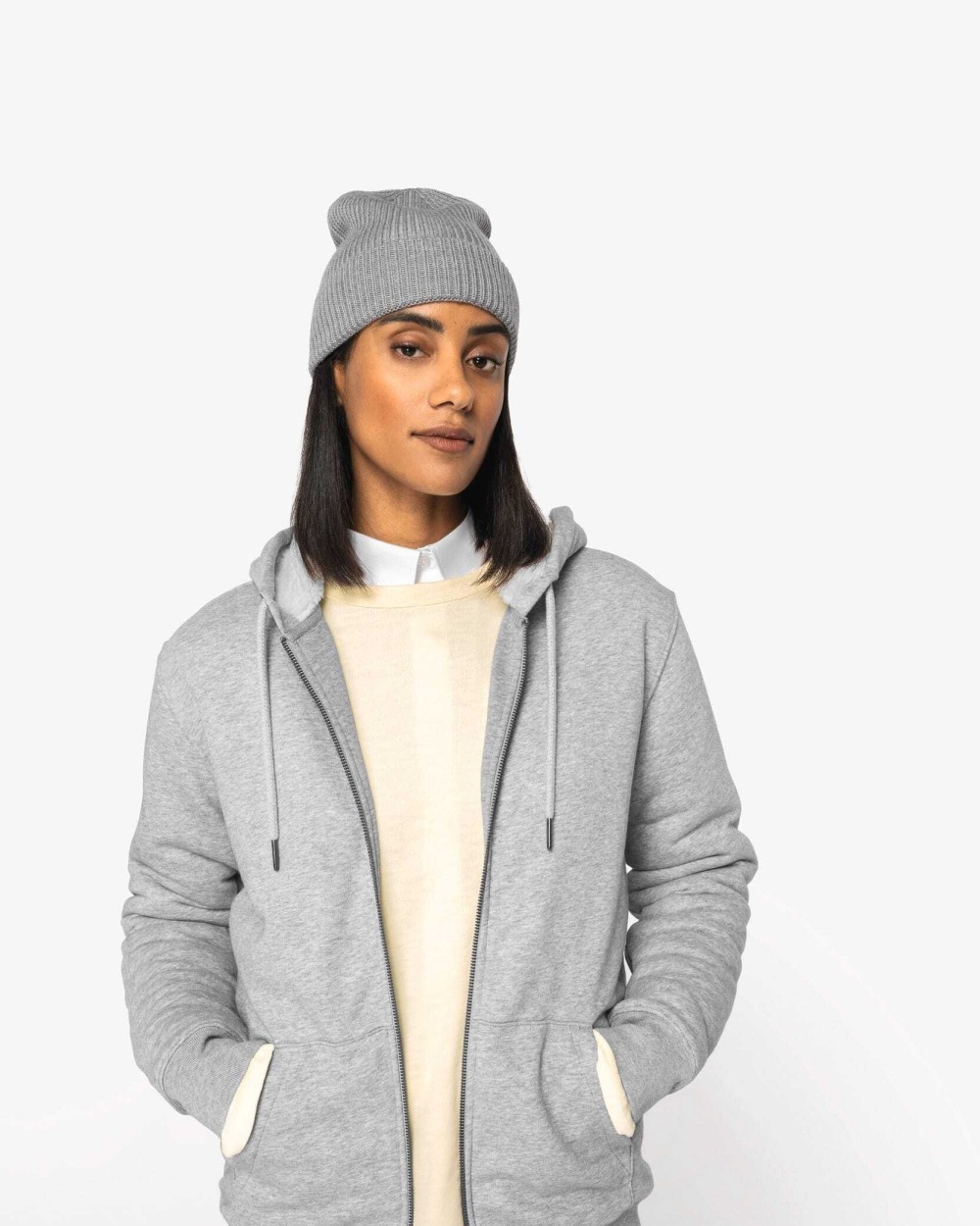 Sweaters & hoodies NATIVE SPIRIT Ecologische uniseks sweater met rits en sherpavoering voor bedrukking &amp; borduring