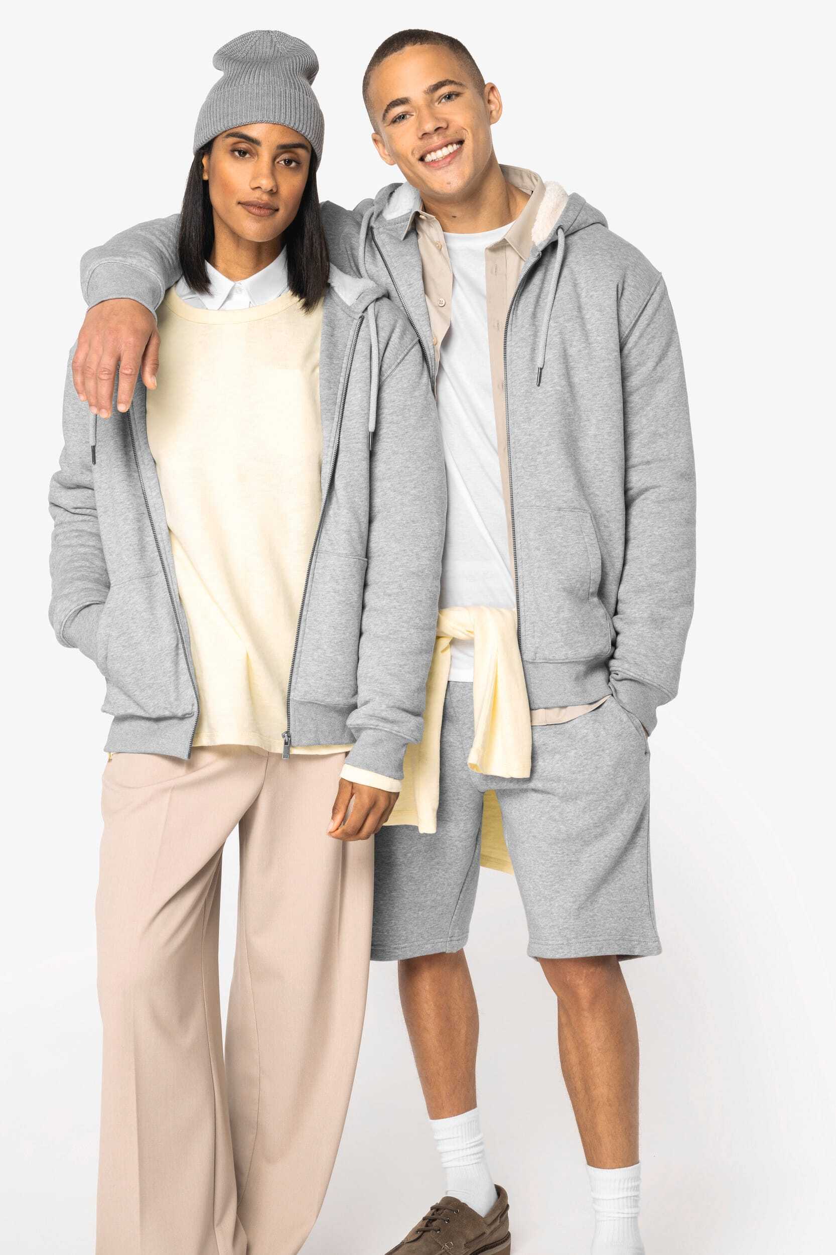 Sweat-shirts personnalisable NATIVE SPIRIT Sweat-shirt écoresponsable zippé doublé en sherpa unisexe