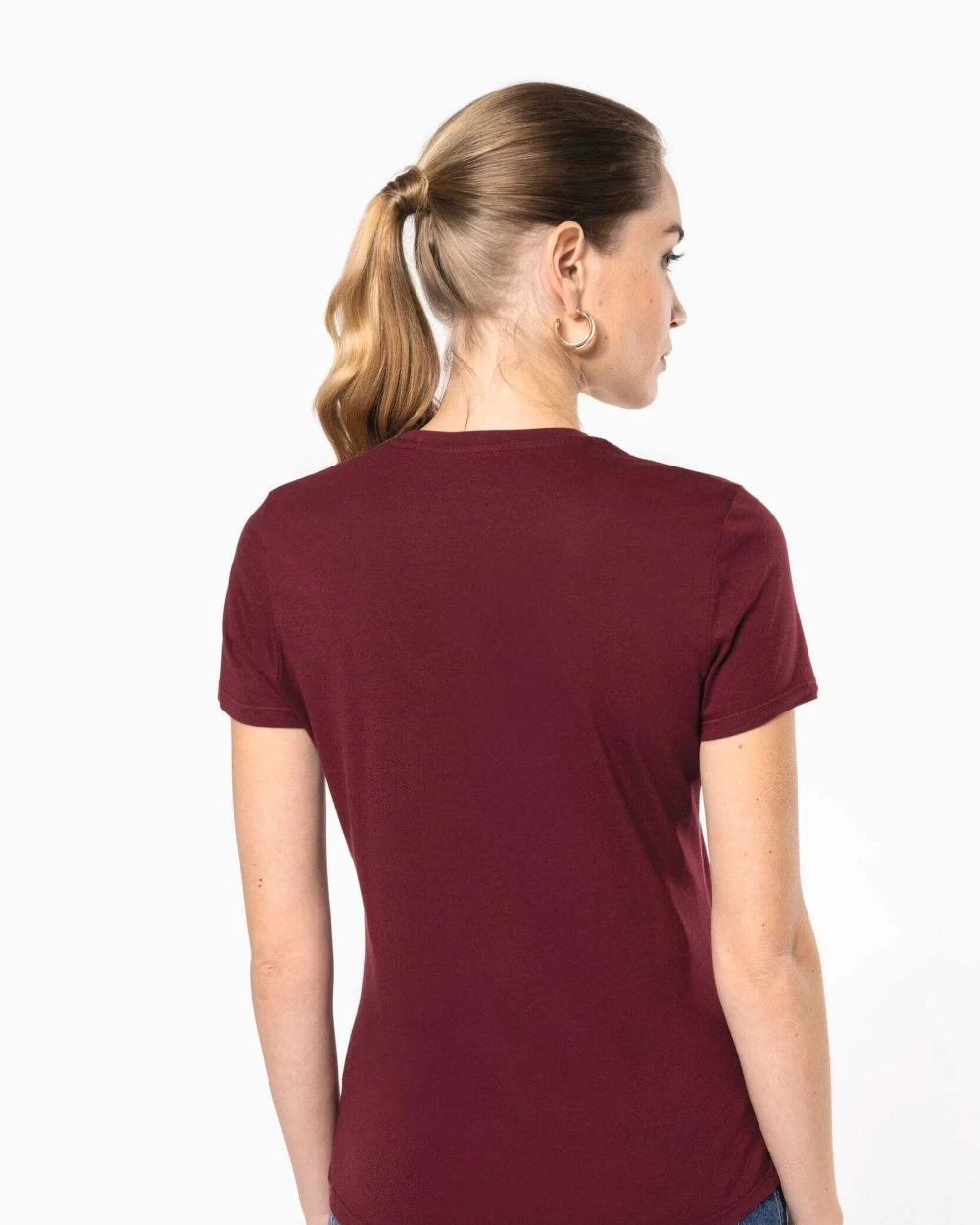 T-shirts KARIBAN Dames-T-shirt BIO150 IC V-hals voor bedrukking &amp; borduring