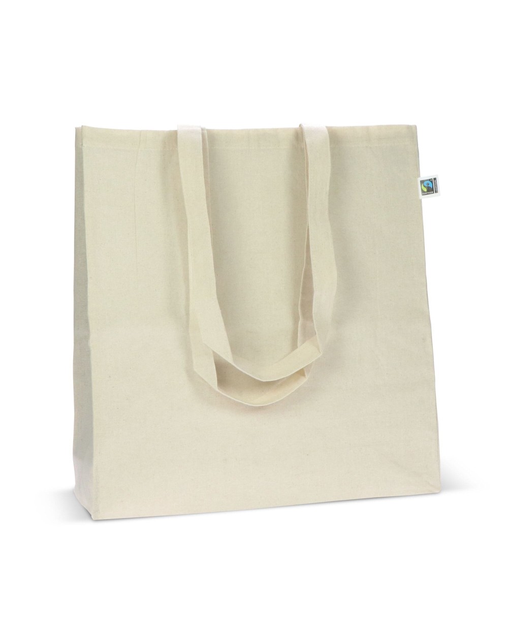 Tassen & Zakken 4DO Fairtrade katoenen tas ecru lang 140g/m² 38x10x42cm voor bedrukking &amp; borduring