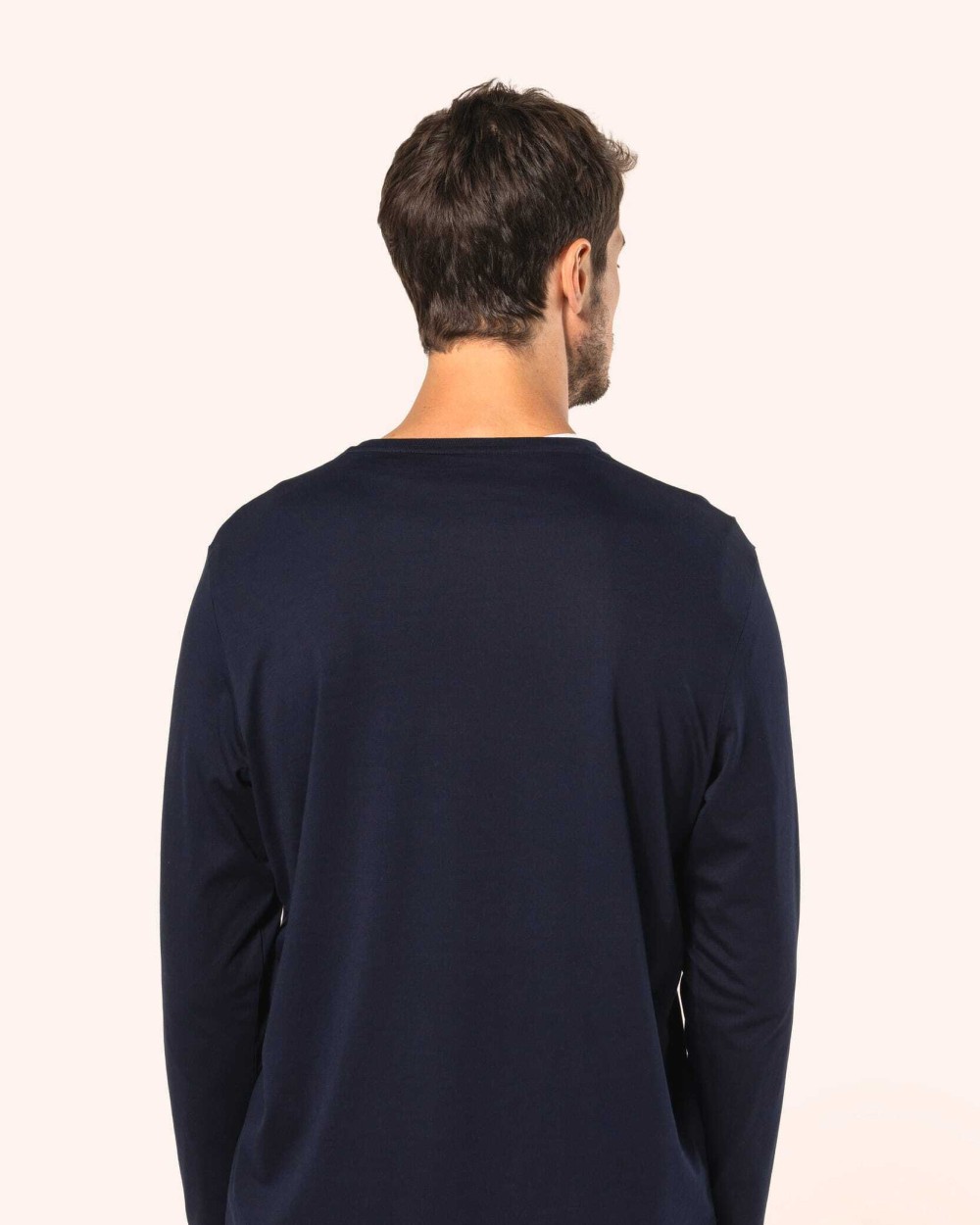 T-shirts KARIBAN Supima® heren-T-shirt ronde hals lange mouwen voor bedrukking &amp; borduring