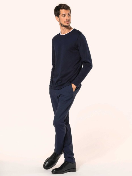 T-Shirts à personnaliser KARIBAN T-shirt Supima® col rond manches longues homme 