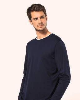 T-shirt Supima® col rond manches longues homme