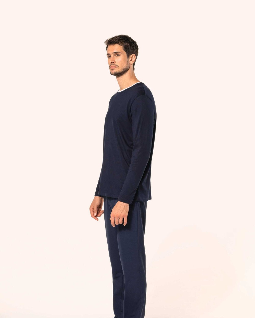 T-shirts KARIBAN Supima® heren-T-shirt ronde hals lange mouwen voor bedrukking &amp; borduring