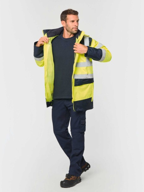 Vestes à personnaliser WK. DESIGNED TO WORK Parka de sécurité recyclée 4 en 1 unisexe 