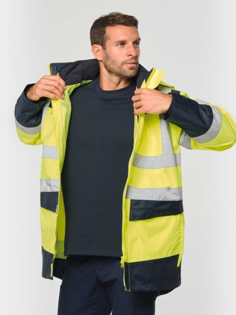 Vestes à personnaliser WK. DESIGNED TO WORK Parka de sécurité recyclée 4 en 1 unisexe 